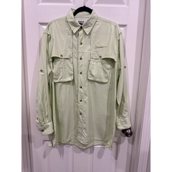 Magellan Sportswear Shirt Mens Medium Green Fishing Vented Mesh Button Down - Picture 1 of 7